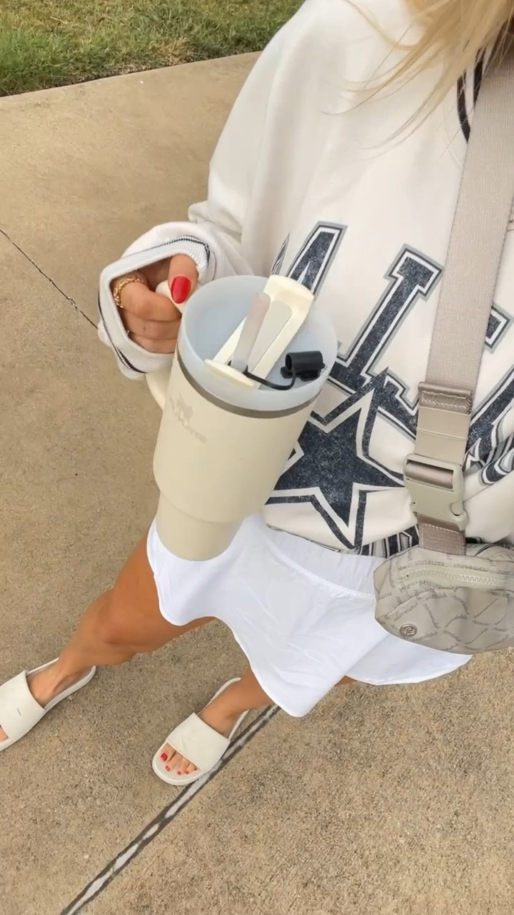 Sweater fits tts, but I sized up to large for this oversized fit to wear with leggings. Free people looks for less short I sized up to large. Fall fashion. Fall outfits. NFL. 

#LTKMidsize #LTKVideo #LTKSaleAlert