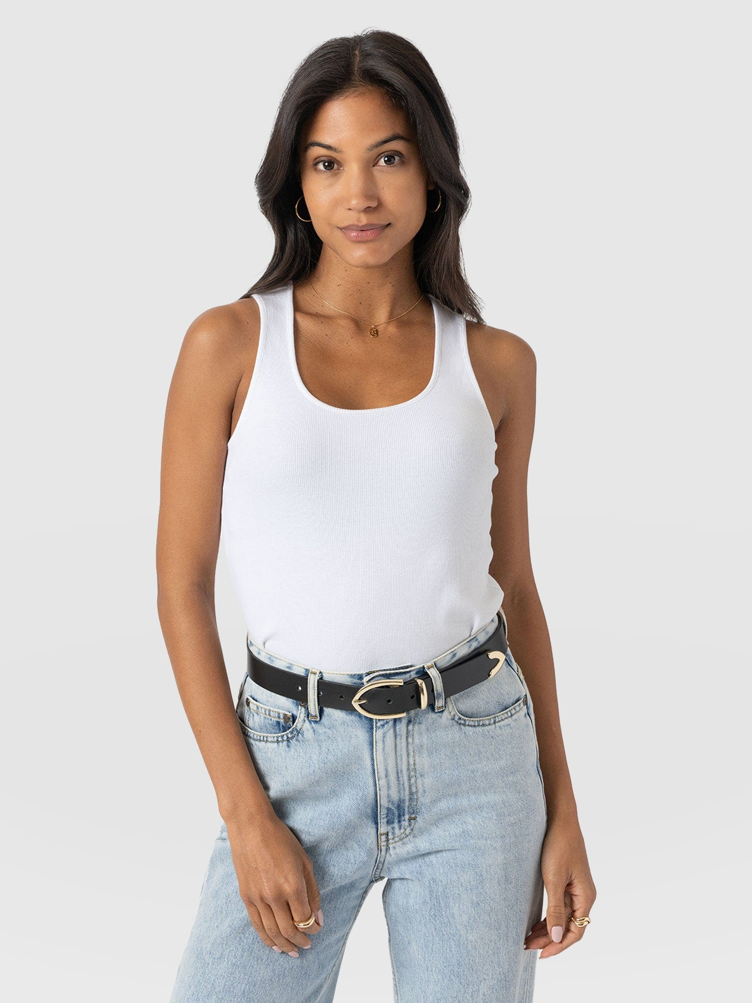 Olivia Rib Vest - White | Saint + Sofia