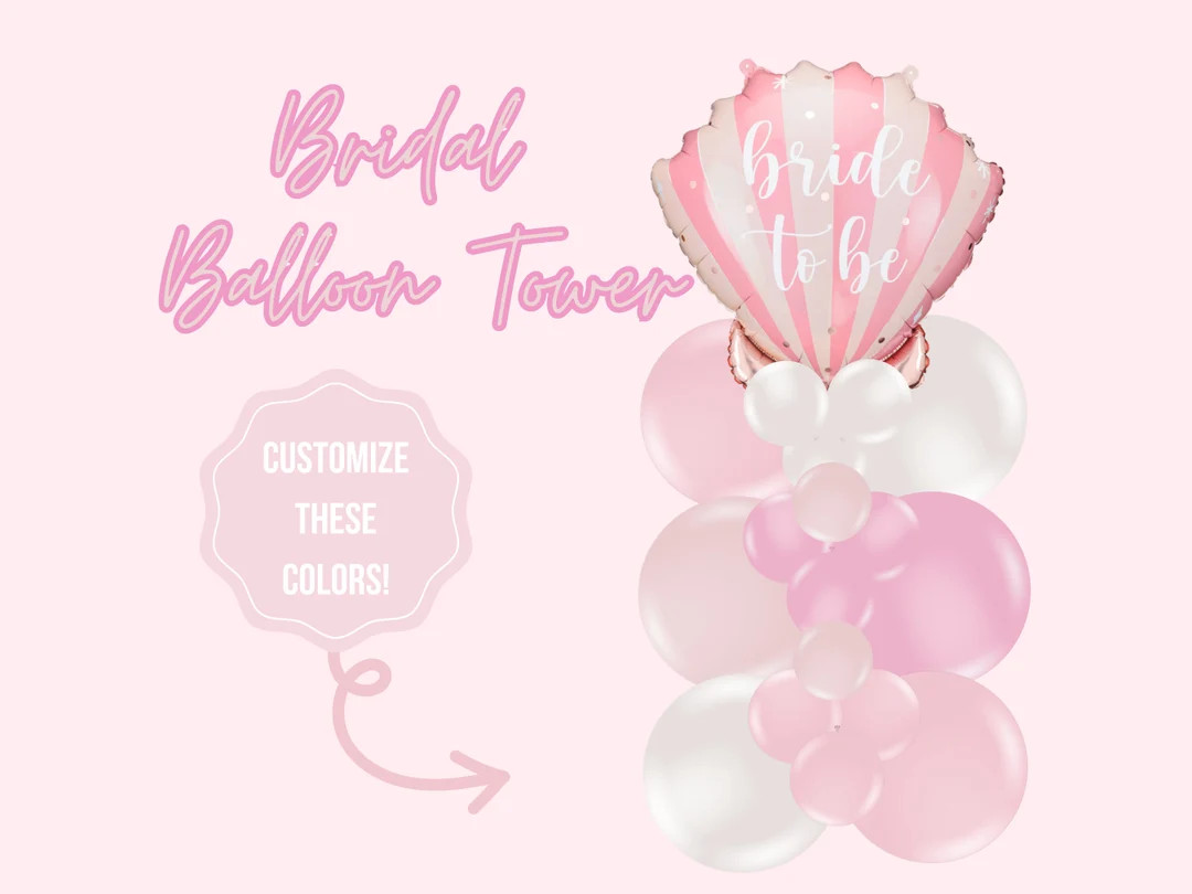Bridal Balloon Tower / Last Splash Bachelorette, Mermaid Bridal Shower, Trade Her Tail for A Veil... | Etsy (US)