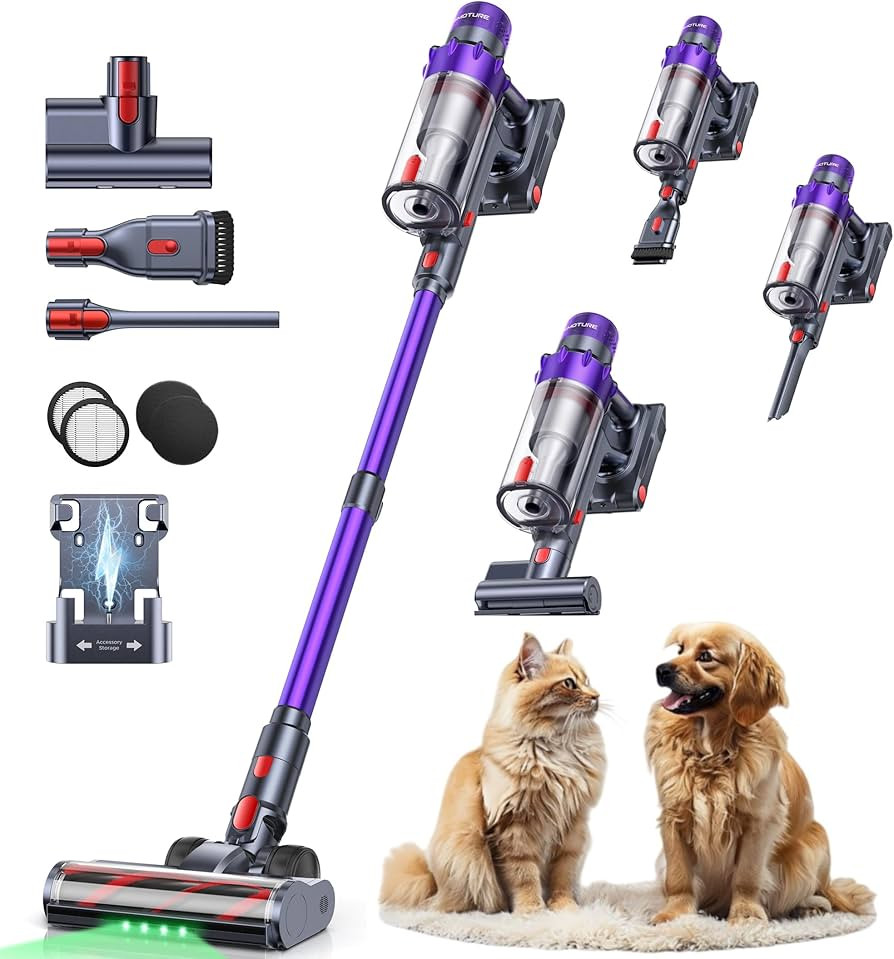 SMOTURE Akku Staubsauger 50.000 Pa 65 Min Laufzeit mit Mini-Turbinendüse, Anti-Tangle-Staubsauge... | Amazon (DE)