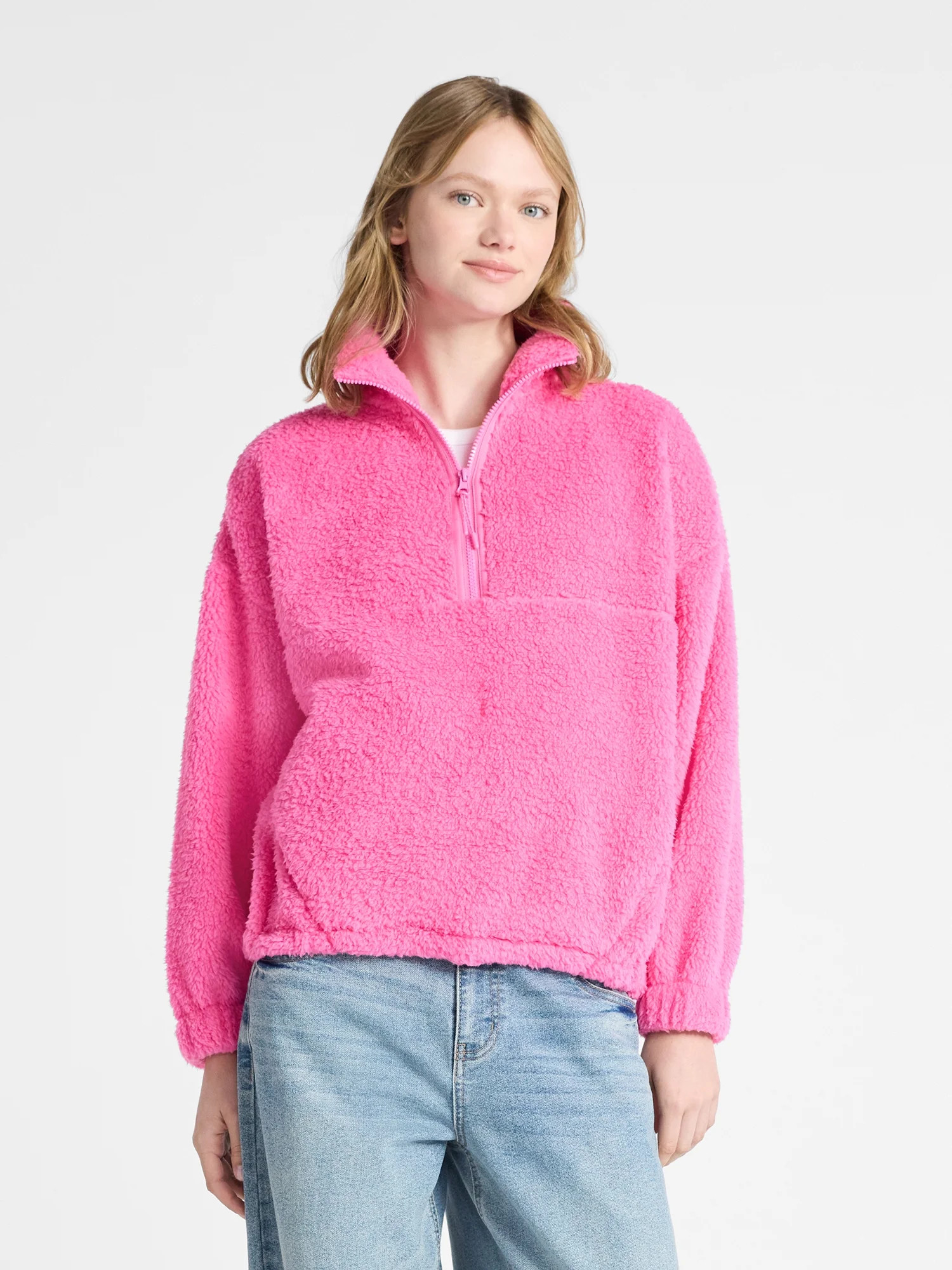 No Boundaries Plush Half-Zip Pullover, Women's | Walmart (US)