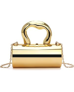Acrylic Clutch Bag, Acrylic Purse for Women with Removable Strap and Lift-Up Lock, Gold Clutch Pu... | Amazon (US)