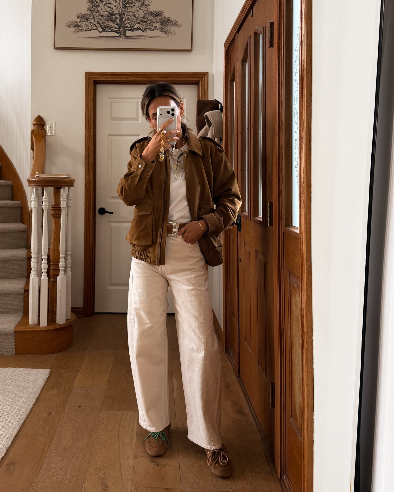 What I’m wearing to my surgeon appointment! This suede bomber jacket is a great layering option for spring, wearing an xs and fits oversized!

#LTKgrwm #LTKootd #LTKOver40