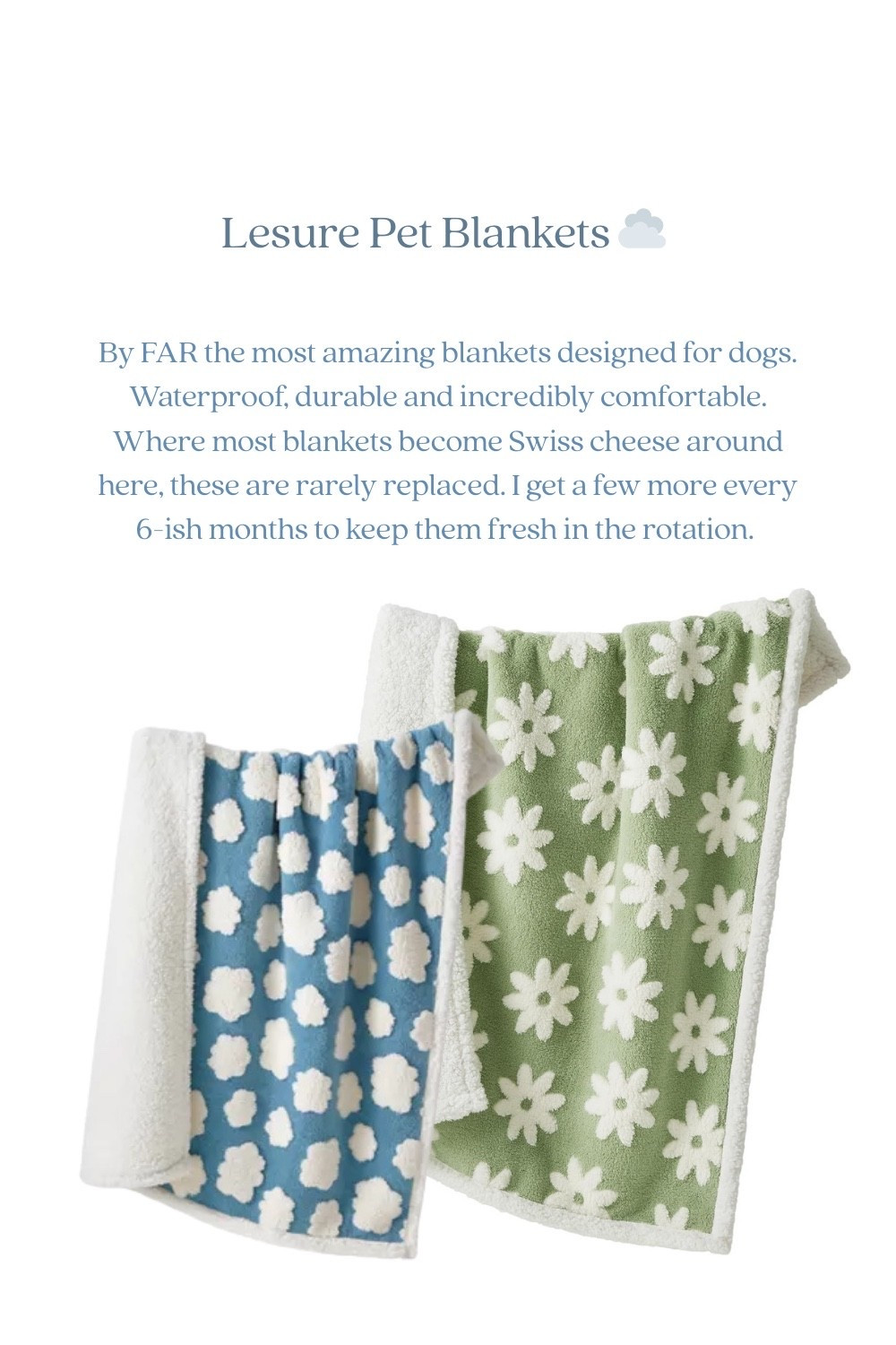 LESURE PET BLANKETS ☁️ waterproof | tear proof | thick and comfortable 

#LTKPets #LTKDogs

#LTKdayinmylife #LTKSpringSale #LTKHome