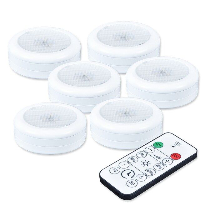 ecolight 6-Pack 3-in Battery Puck Under Cabinet Lights with Remote Lowes.com | Lowe's