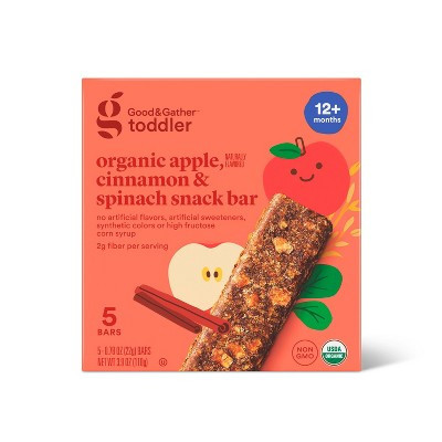 Organic Apple Cinnamon and Spinach Snacks Bars - 3.17oz/5ct - Good & Gather™: Toddler, Baby Snack Bars, Box, Ready to Eat | Target