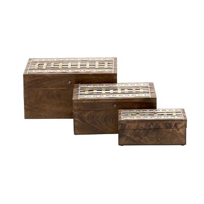 3 Piece Lovely and Stylish Wood Metal Box Set | Wayfair North America