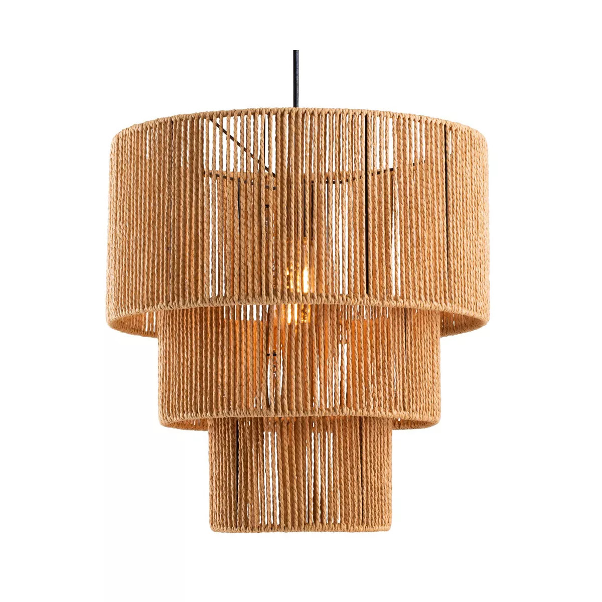 C Cattleya Boho Light Fixtures Ceiling Mount, 3-Tiered Natural Paper Rope Pendant Ceiling Light F... | Target