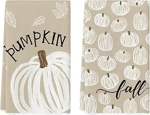 Artoid Mode Brown Pumpkins Fall Kitchen Towels Set of 2 18x26 Inch | Amazon (US)