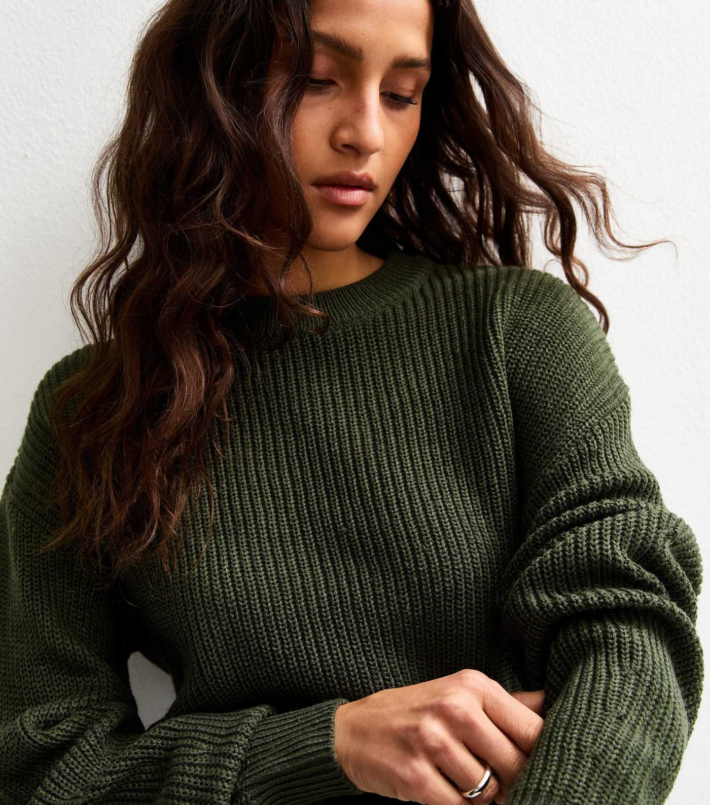 Green Ribbed Crew Neck Knit Jumper | New Look | New Look (UK)