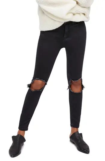 Women's Free People High Waist Ankle Skinny Jeans, Size 26 - Black | Nordstrom