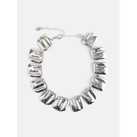 Scoop Women’s Silver-Tone Square Choker Necklace | Walmart (US)