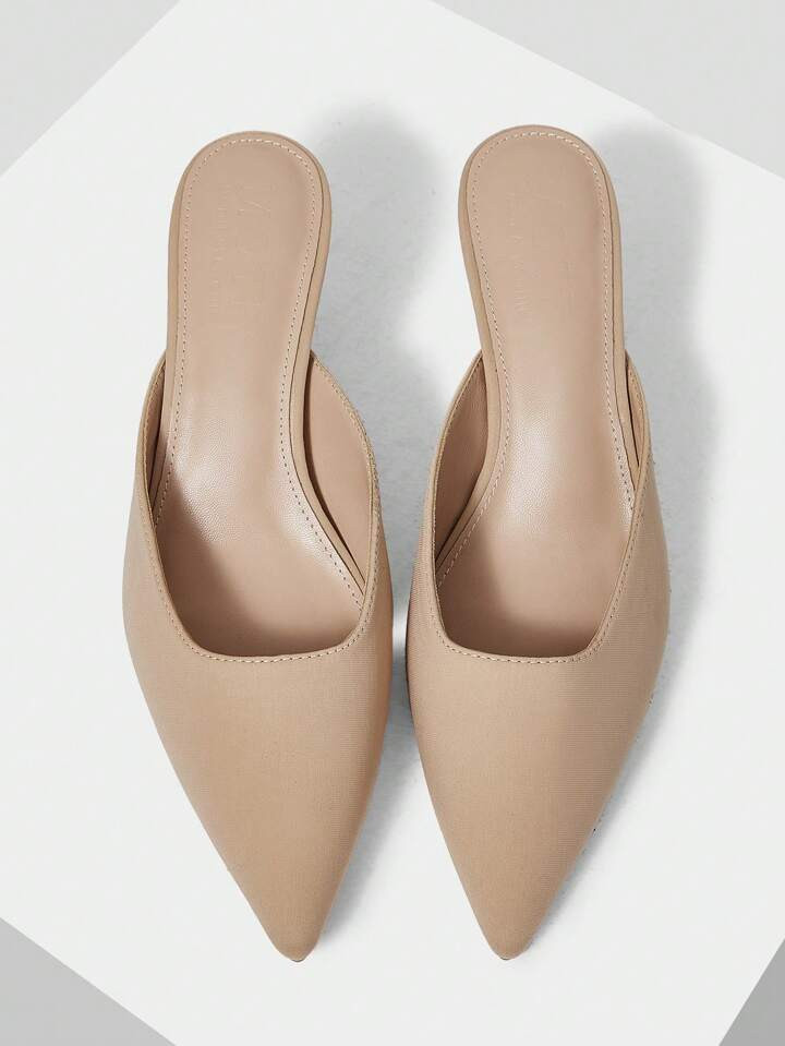 MOTF PREMIUM SOLID COLOR POINTED TOE MULES | SHEIN