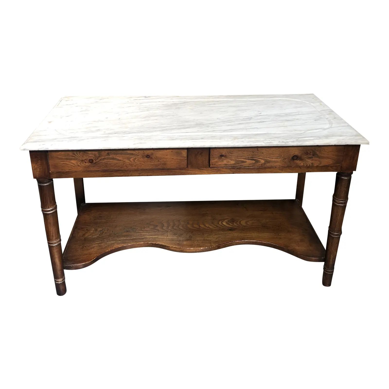 English Traditional Marble Topped Washstand/Console | Chairish