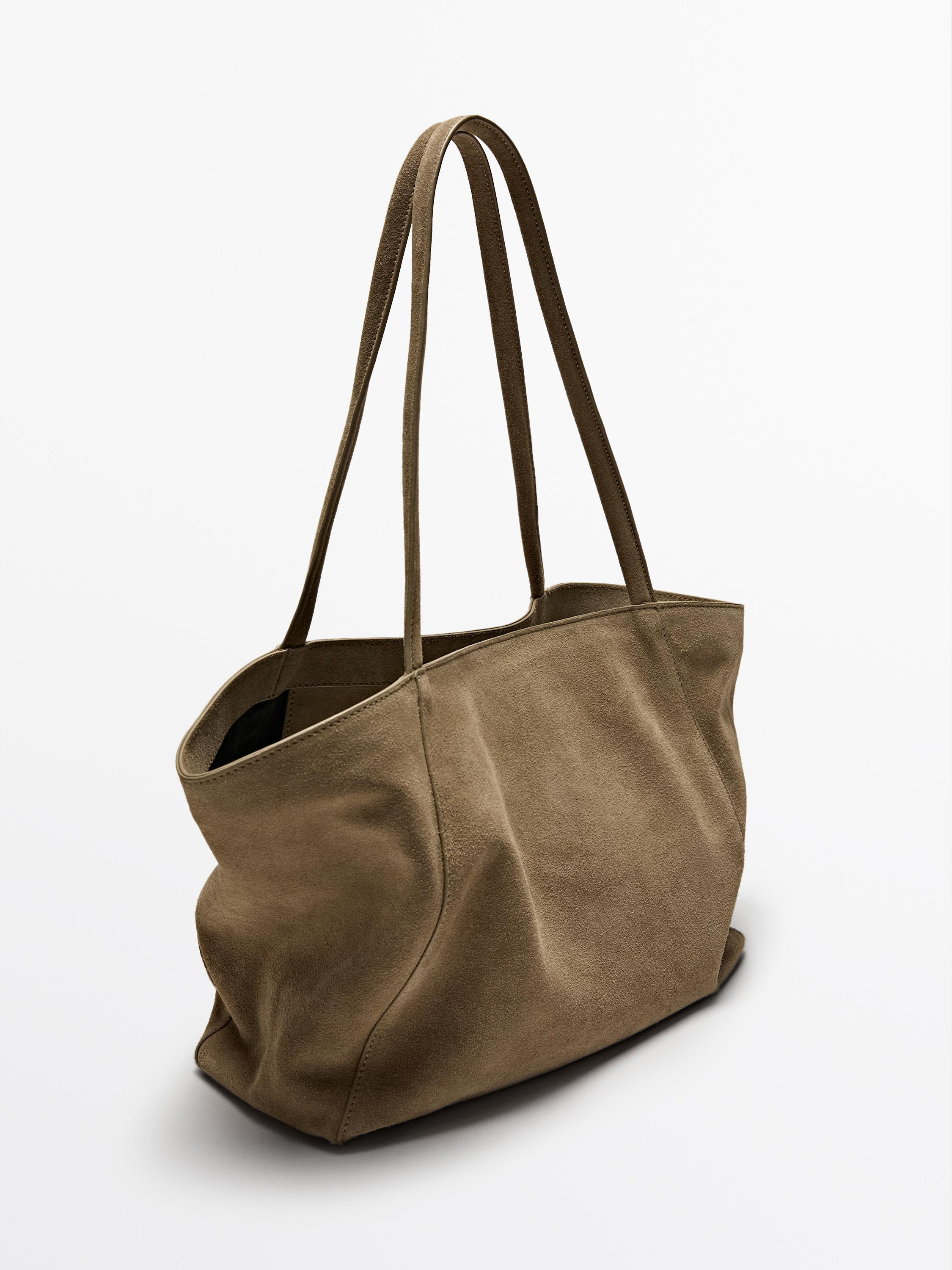 Half icon split suede bag | Massimo Dutti US