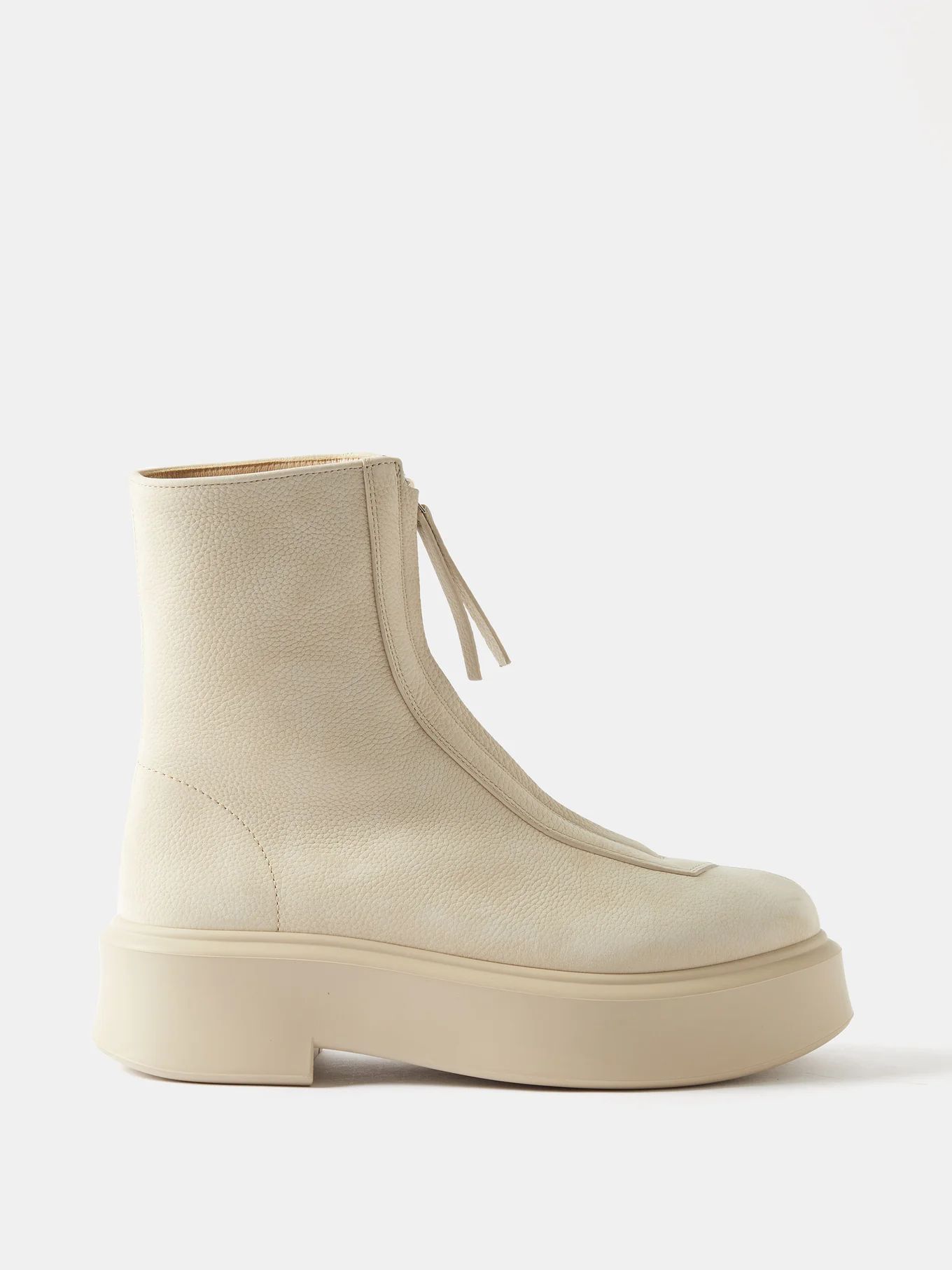 Zip-front leather ankle boots | The Row | Matches (US)