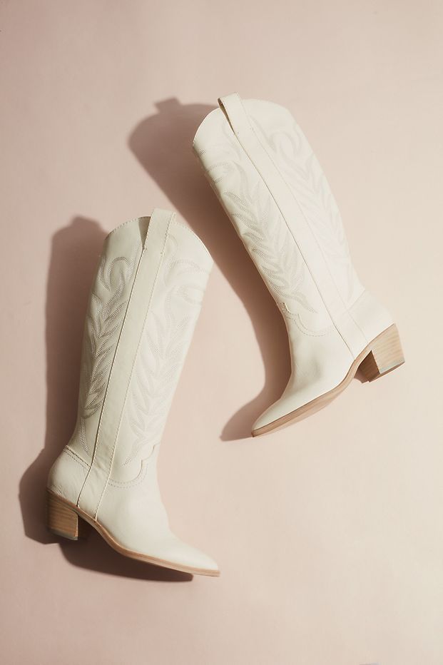 Stitched Leather Western Boots | Davids Bridal
