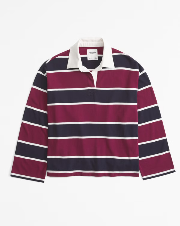 Long-Sleeve Rugby Polo Top | Abercrombie & Fitch (US)