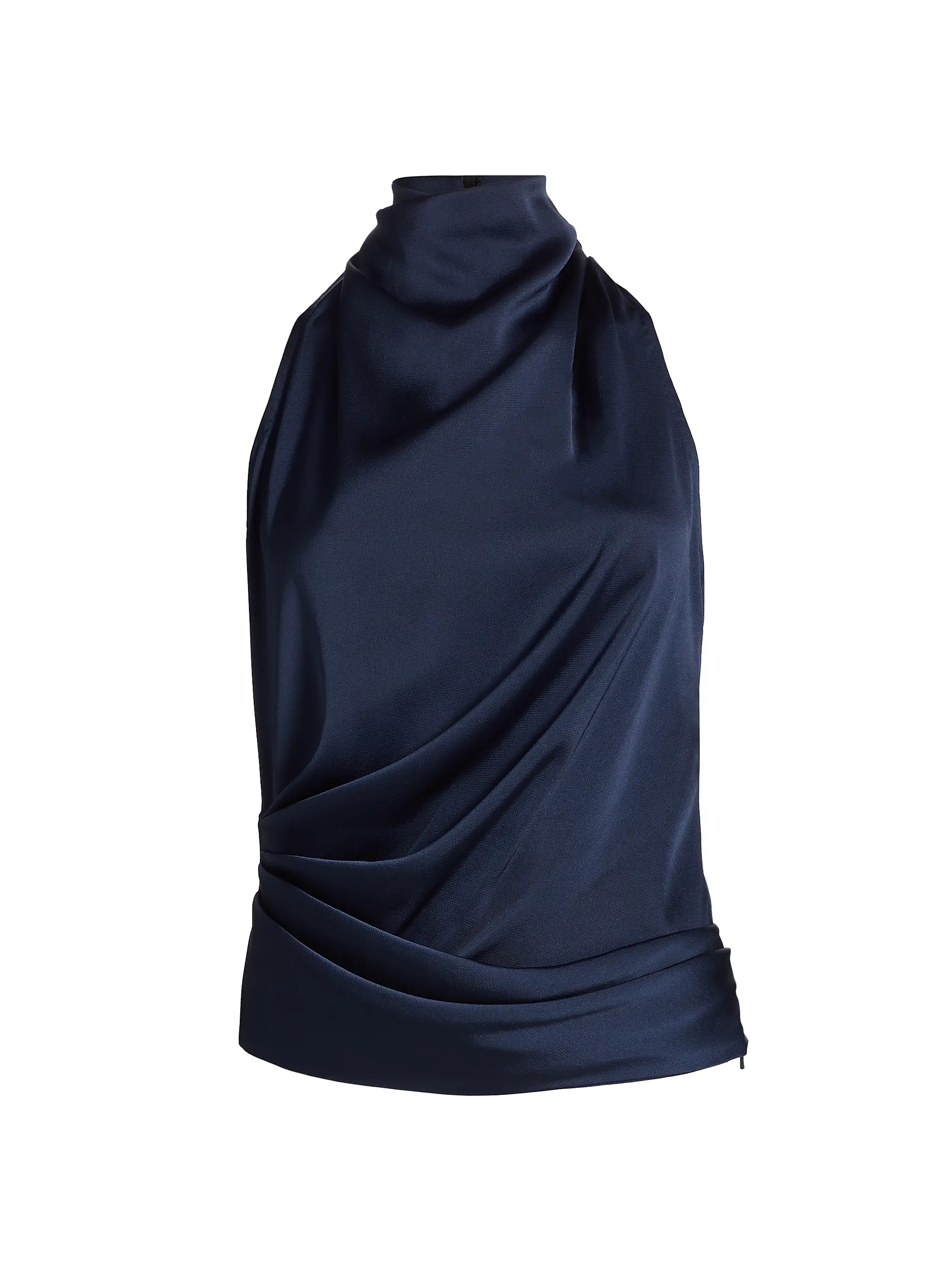 Draped Satin Sleeveless Top | Saks Fifth Avenue