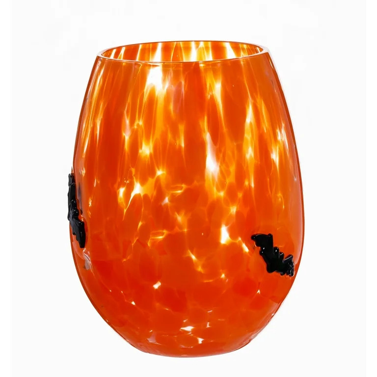 Way to Celebrate Halloween Stemless Wine Glass Bat Tie Dye | Walmart (US)
