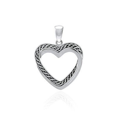 Slickblue Women's Celtic Heart Pendant Necklace, Sterling Silver Knotwork Design, 1.18" x 1.10", 18" Chain Included | Target