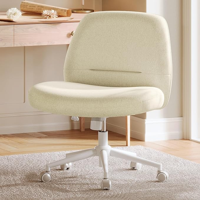 SONGMICS HOME Criss Cross Chair with Wheels, Armless Wide Comfortable Cross Legged Office Desk Va... | Amazon (US)