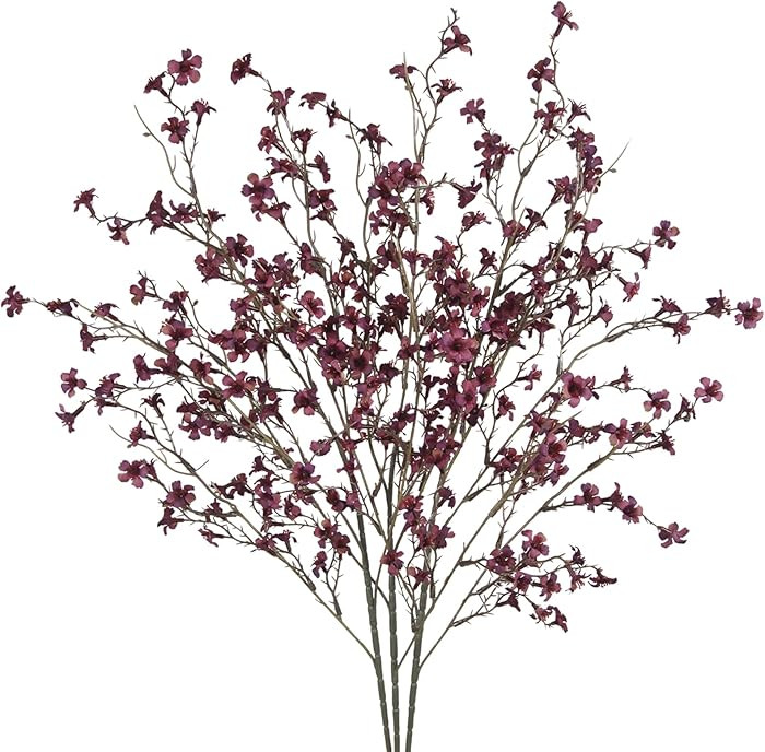 GhuaH 3 Pcs Cherry Blossom Branches Artificial Flowers for Spring Summer Indoor Decoration Faux C... | Amazon (US)