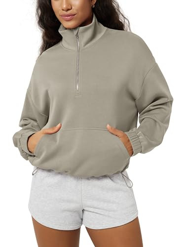 ODODOS Women's Modal Soft Cinchable Sweatshirts Half Zipper Funnel Neck Oversize Pullover with Po... | Amazon (US)