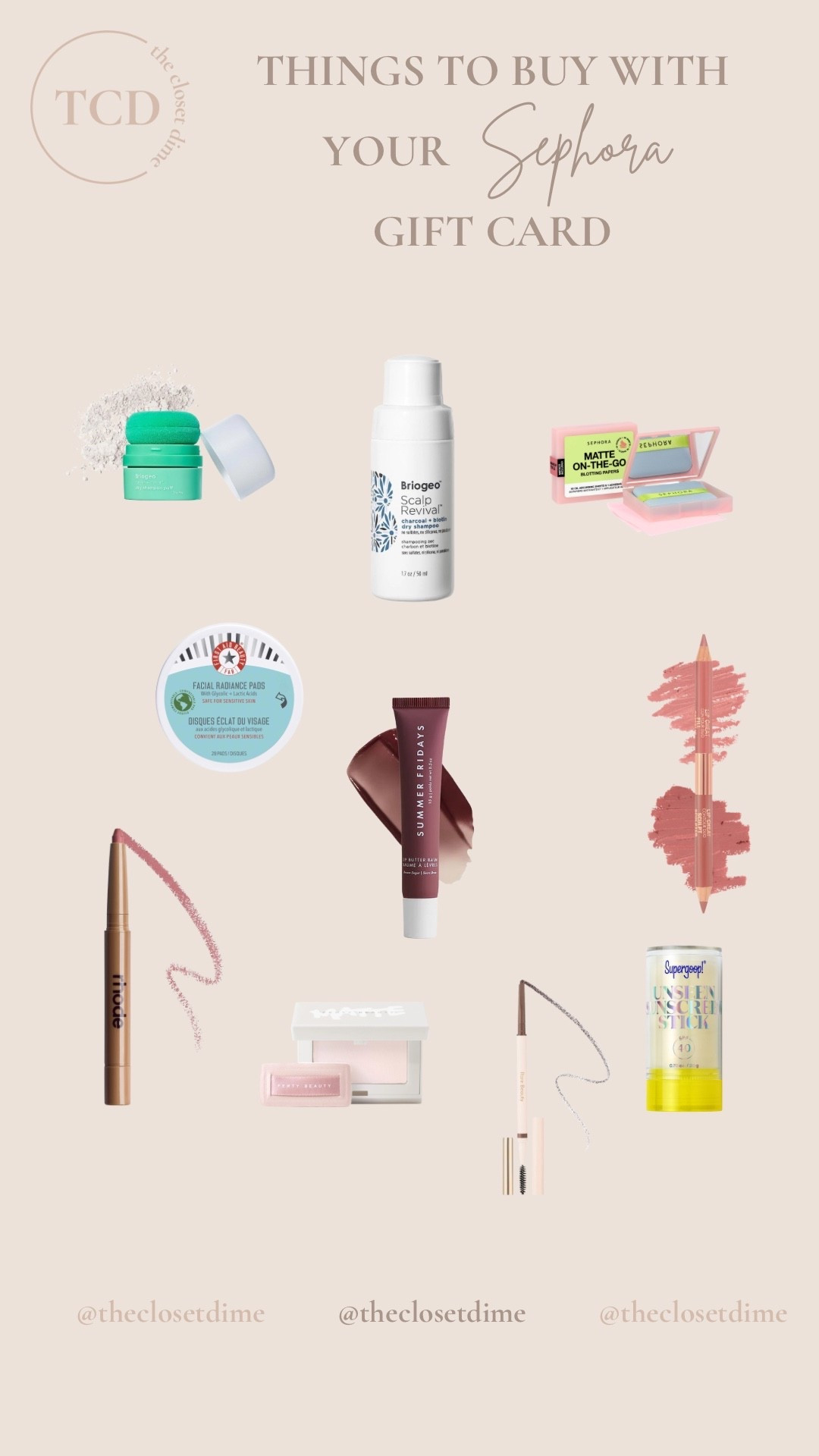 Things to buy with your Sephora gift card!
New years sales
Holiday finds
#LTKgrwm
#LTKGiftGuide 
#LTKFindsUnder100
#LTKShoppingHaul

#LTKGiftGuide #LTKgrwm #LTKFindsUnder100