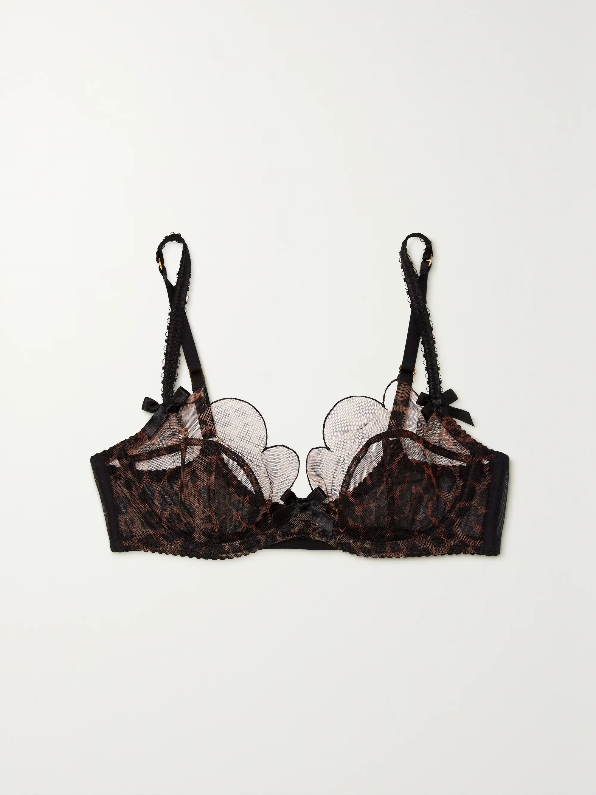 Lorna scalloped leopard-print tulle underwired soft-cup bra | NET-A-PORTER APAC