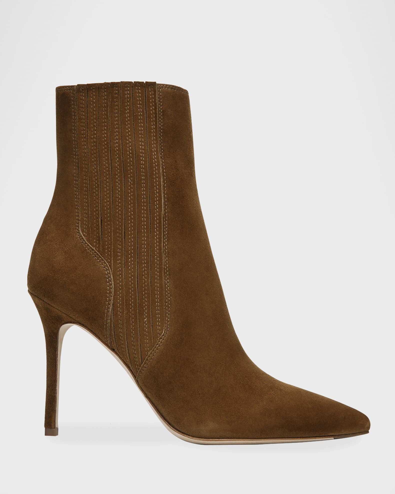 Lisa Suede Stiletto Ankle Booties | Neiman Marcus