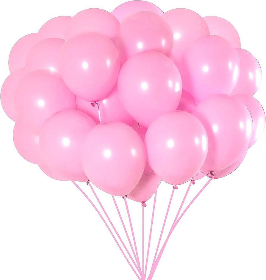 Jonhamwelbor Pink Balloons 12 Inch 100 Pack Light Pink Latex Party Balloons Pastel Pink Helium Ba... | Amazon (US)