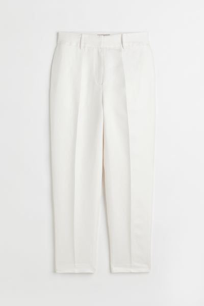 Tailored linen-blend trousers | H&M (UK, MY, IN, SG, PH, TW, HK)