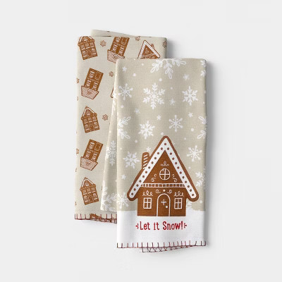 2pk Christmas Gingerbread House Tea Towels - Wondershop™ | Target