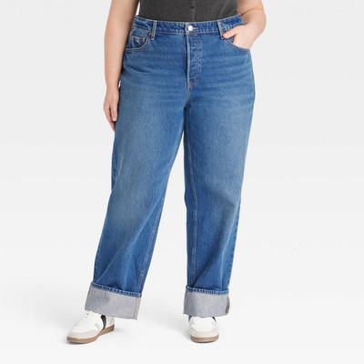 Women's Mid-Rise 90's Baggy Jeans - Universal Thread Dark Wash 17  | eBay | eBay US