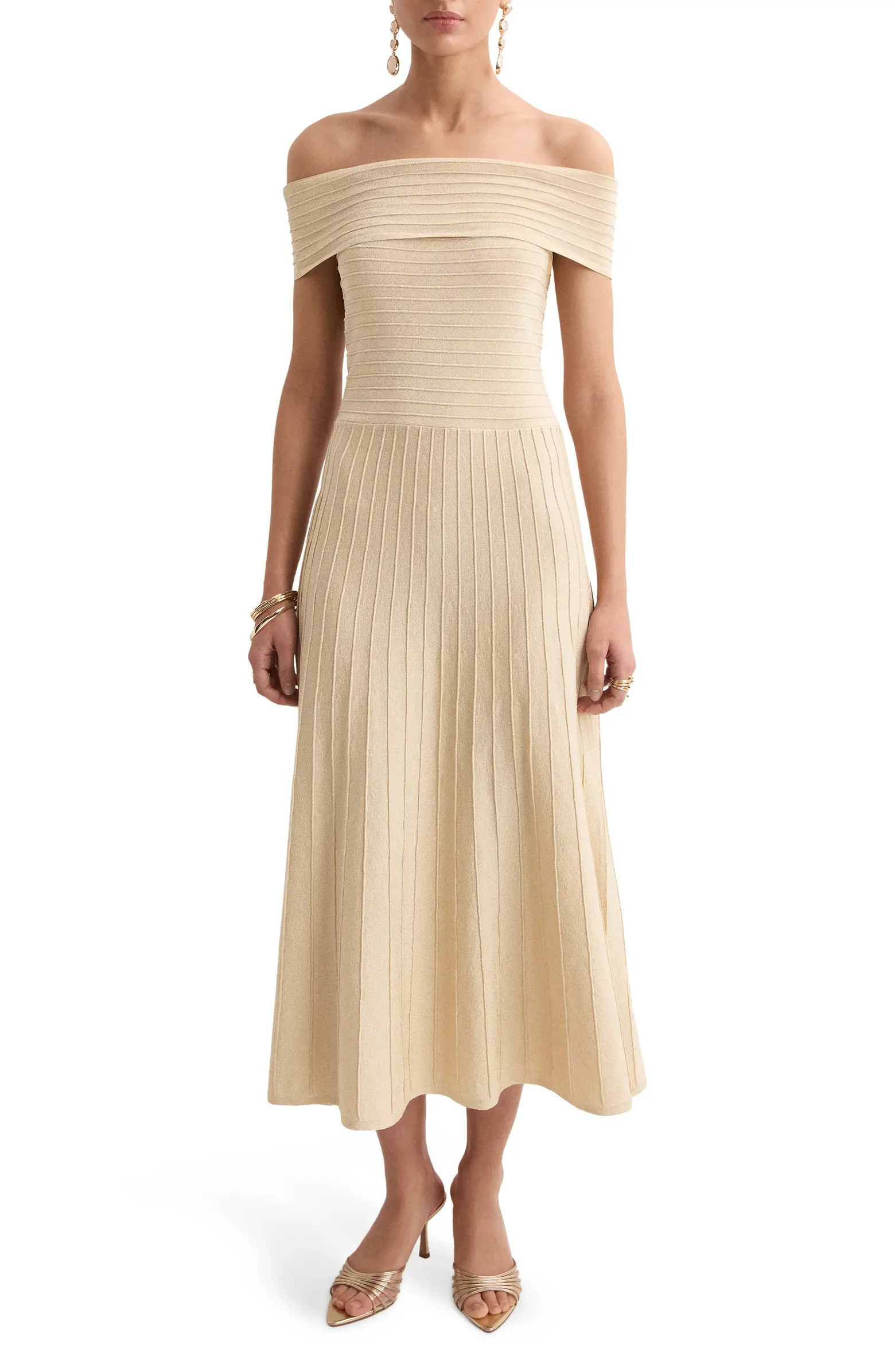 Off the Shoulder Flared Sweater Dress | Nordstrom