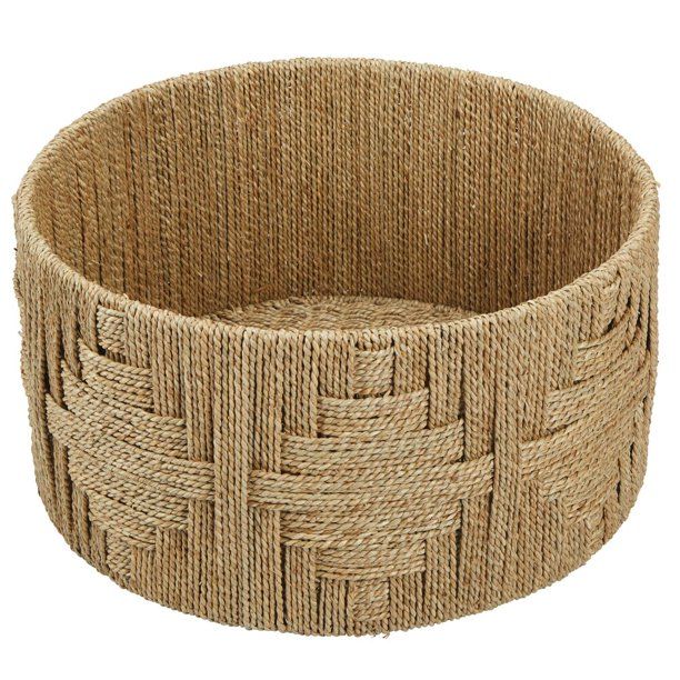 mDesign Large Woven Seagrass Braided Home Storage Basket Bin - Natural | Walmart (US)