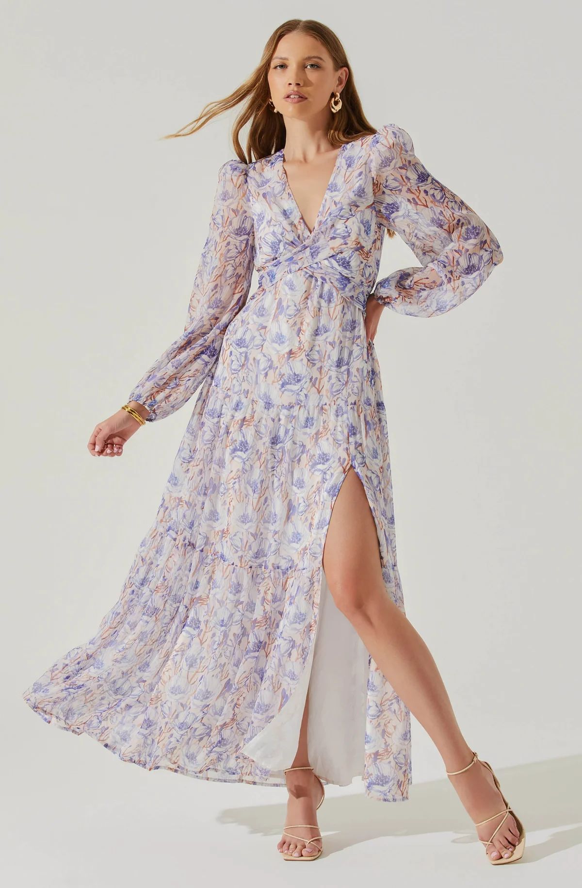 Seona Floral Long Sleeve Maxi Dress | ASTR The Label (US)