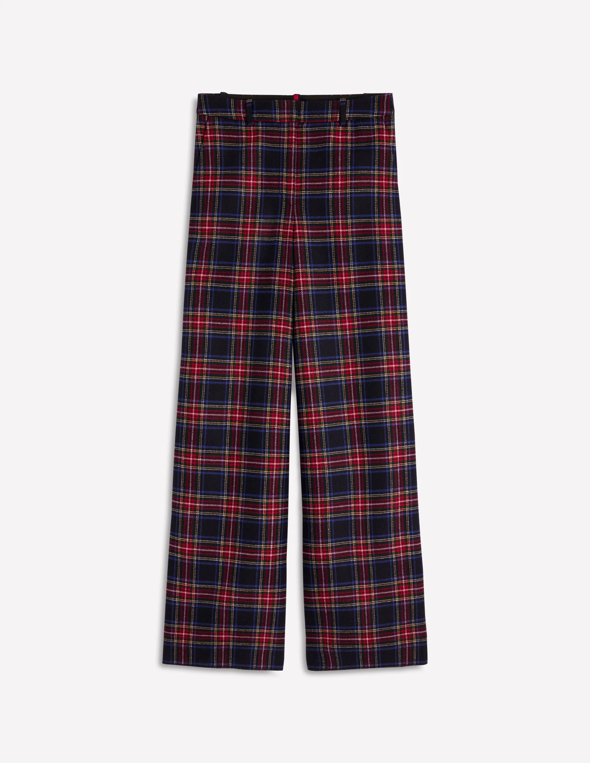 Belgravia Wool Trousers-Navy, Green and Red Check | Boden UK