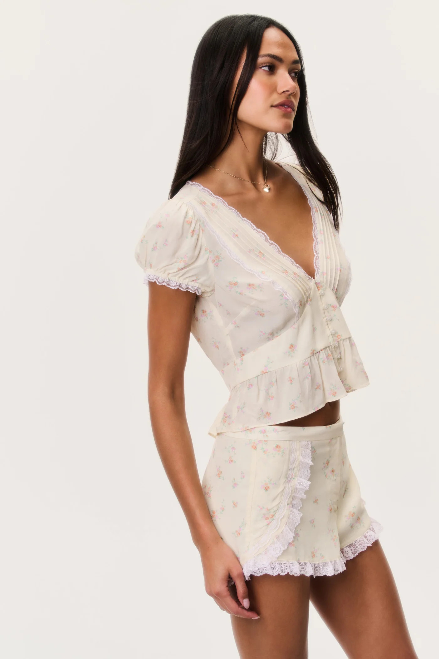 Bondy Floral Short Sleeve Blouse | LoveShackFancy