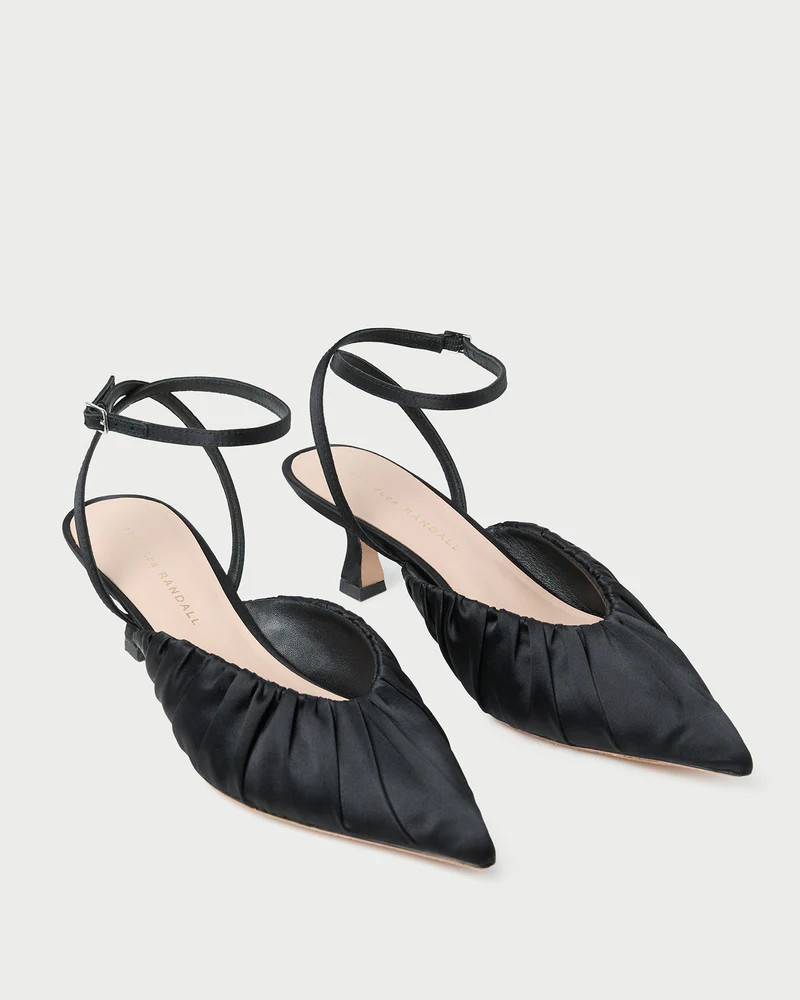 Rio Black Satin Kitten Heel | Loeffler Randall