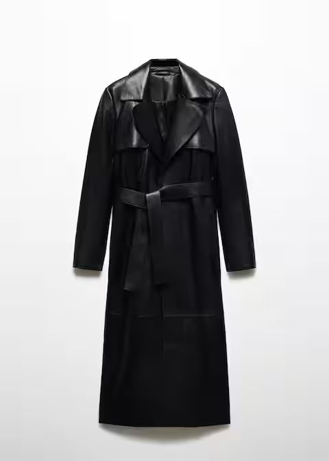 100% leather trench coat -  Women | Mango USA | MANGO (US)