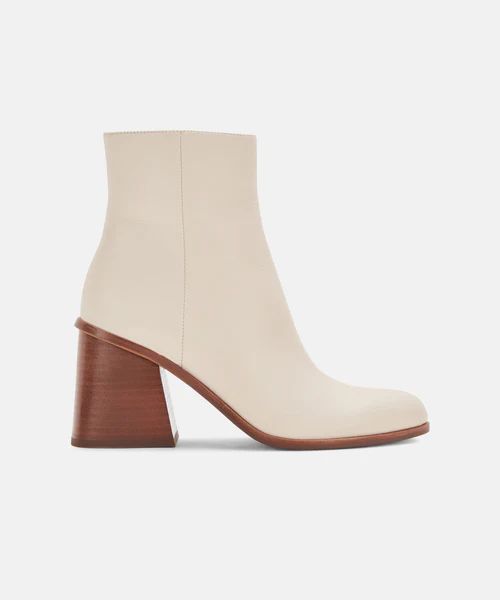 TERRIE BOOTIES IN IVORY LEATHER | DolceVita.com