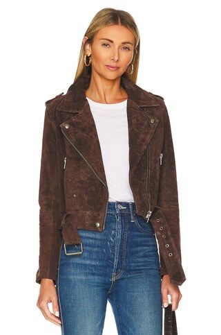 BLANKNYC Faux Suede Moto Jacket in Chocolate Souffl? from Revolve.com | Revolve Clothing (Global)
