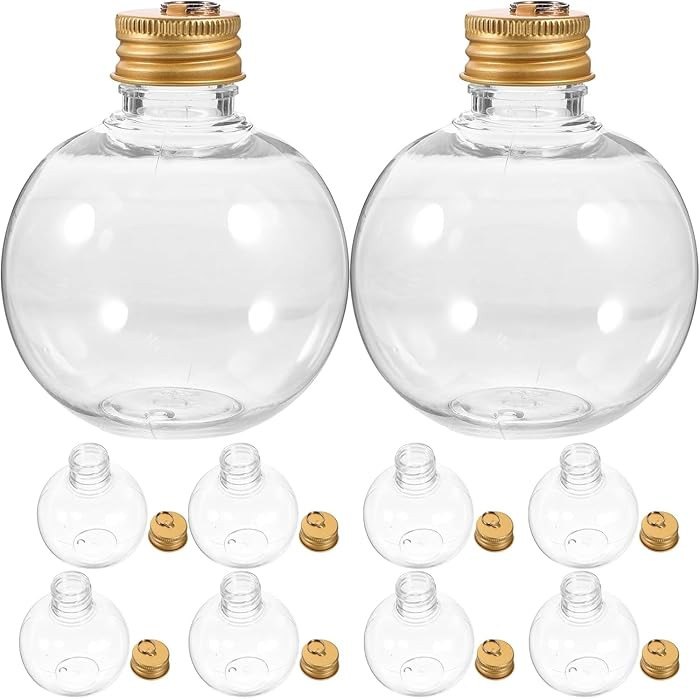 Milisten 10pcs Christmas Drink Balls Juice Bottles Clear Ornament Balls Christmas Fillable Booze ... | Amazon (US)