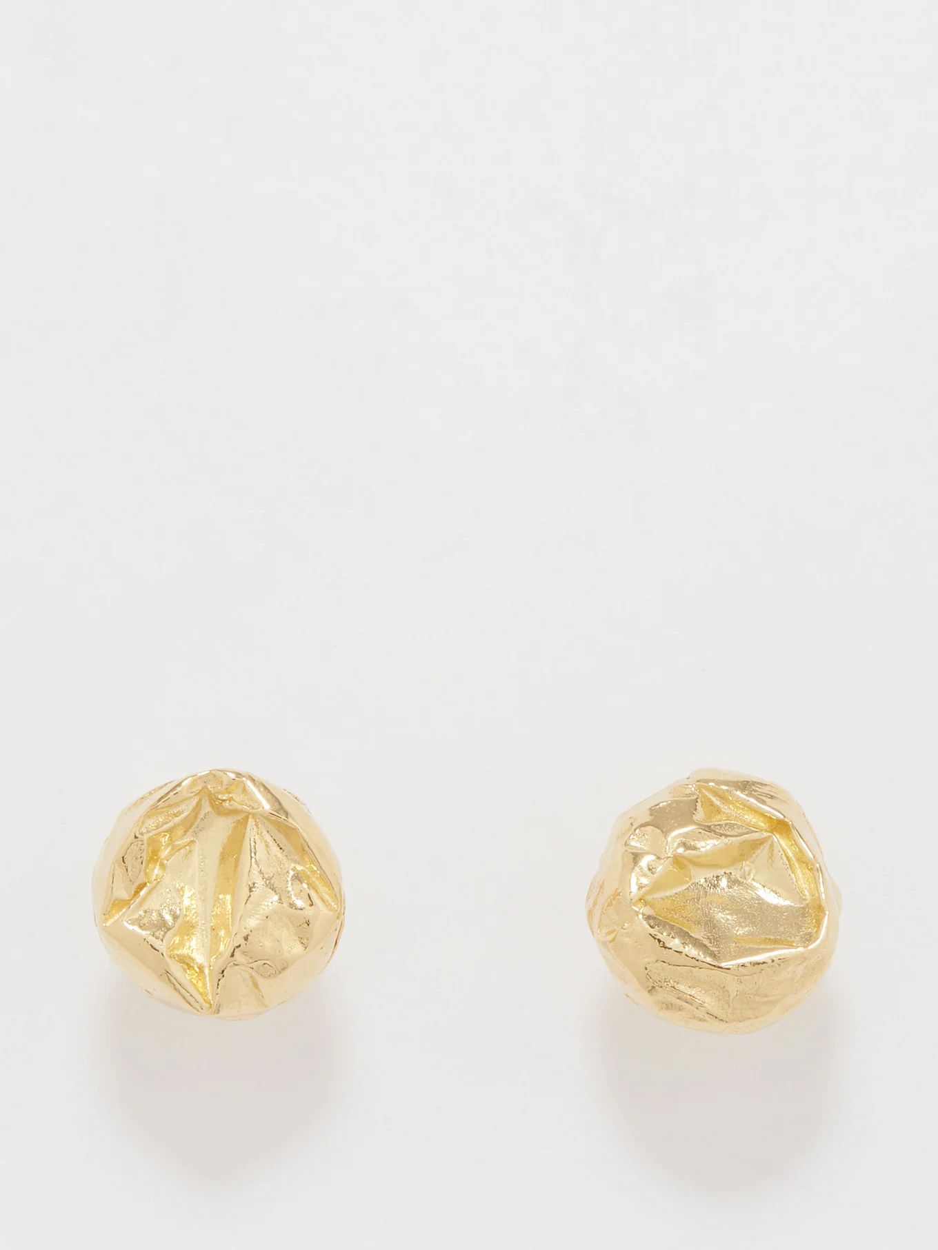 Crushed 14kt gold-plated earrings | Matches (US)