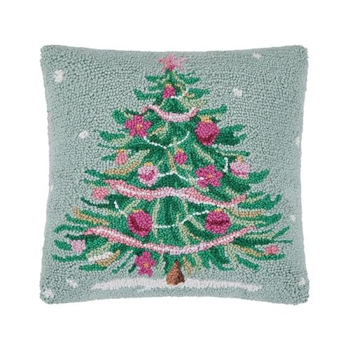 Peking Handicraft Pink & Green Christmas Tree Hook Pillow, 16-Inch, Multicolor | Amazon (US)