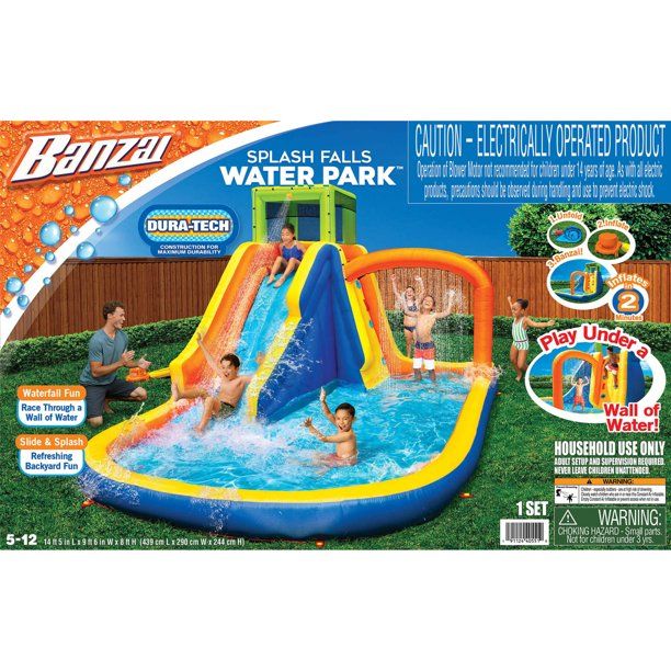 Banzai Inflatable Splash Falls Water Park - Walmart.com | Walmart (US)