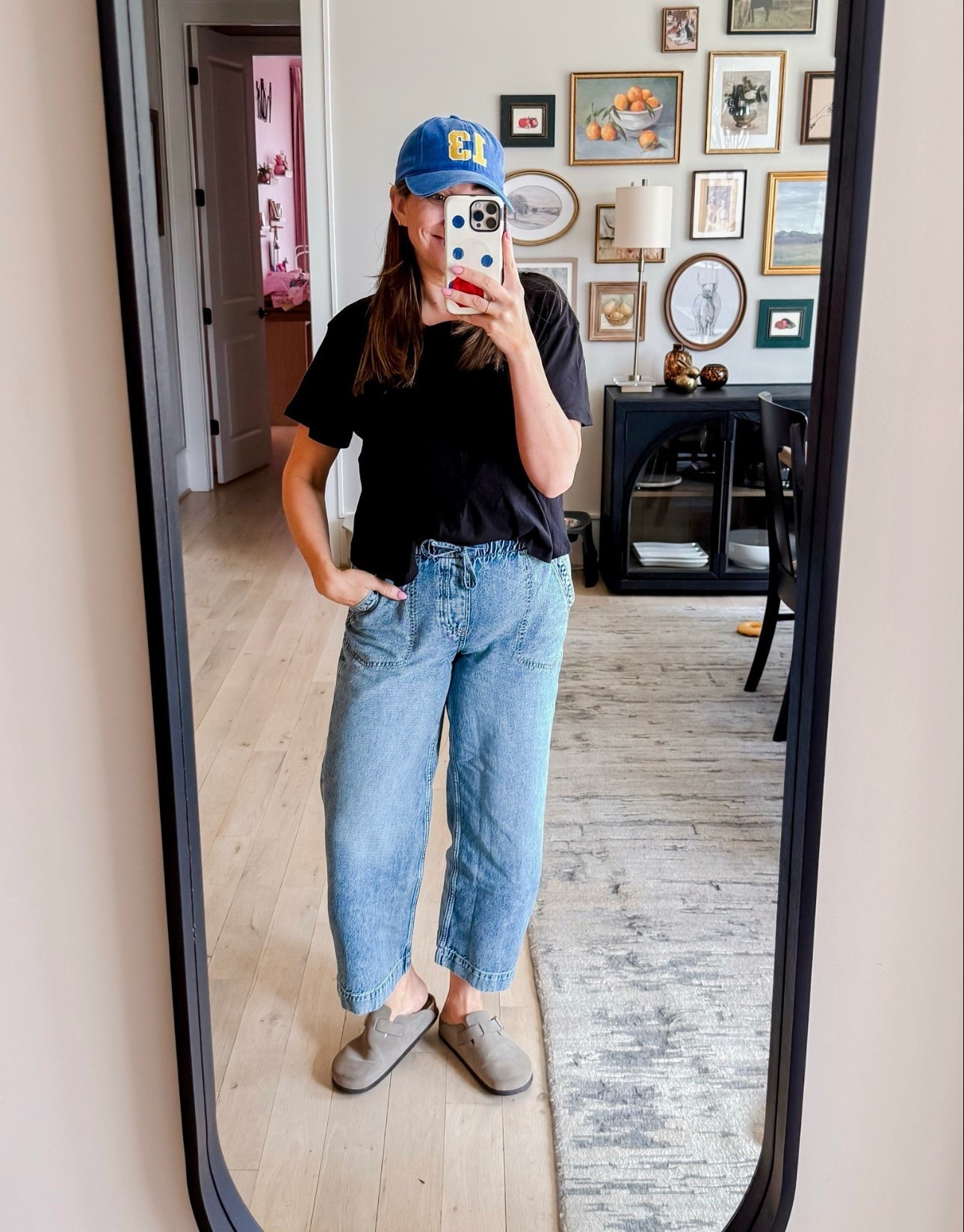 Casual mom ootd! Can never go wrong with a tee and jeans. I love this top because it has a slight peplum which gives some interest to it, even though it’s a closet basic
Top M / Jeans 10 / Clogs tts 

#LTKOver40 #LTKootd #LTKMidsize