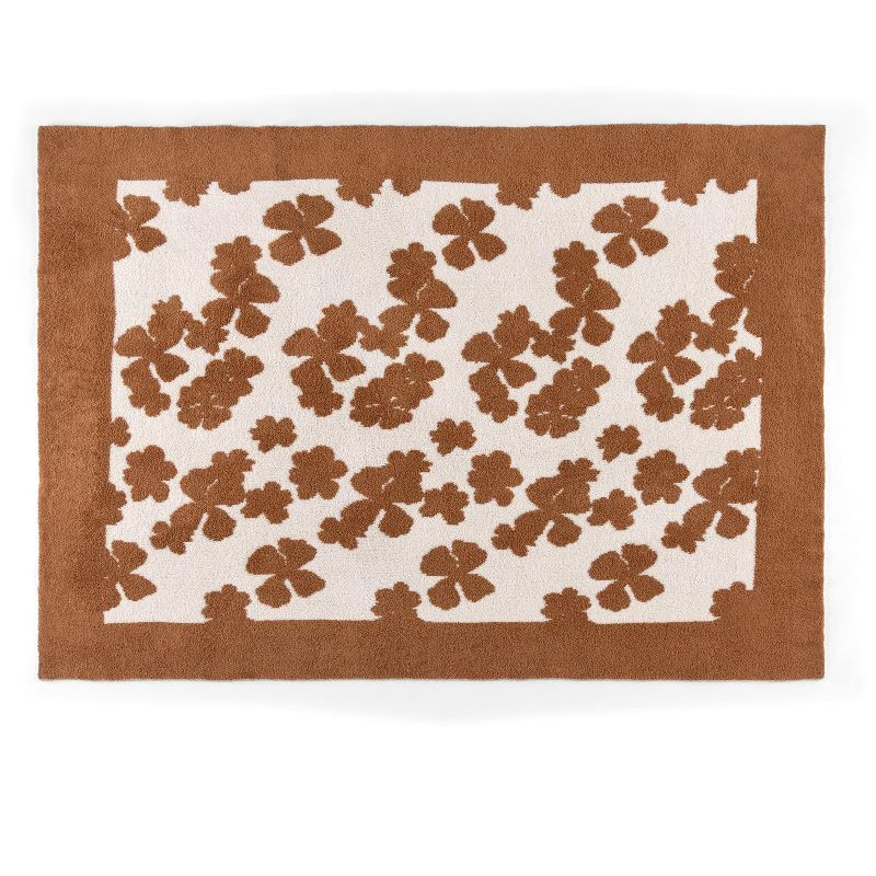 Shiraleah Brown and White Super Soft Reversible Floral Throw Blanket | Target